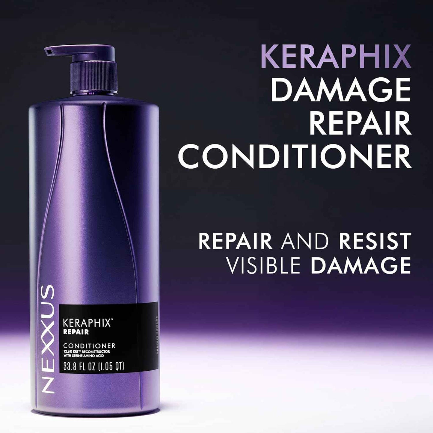 Nexxus KERAPHIX Shampoo & Conditioner 2 Pack for Damaged Hair Repair Powered by KRT Keratin Resistance Therapy with Liquid Crystal Amino Acids 33.8 Fl Oz
