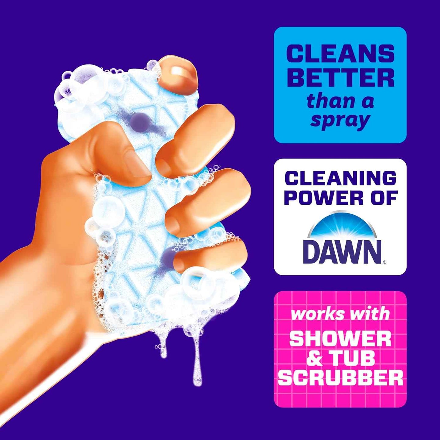 Mr. Clean Magic Eraser Sponge, Bathroom, Shower, Tub Cleaner, Soap Scum Remover, Bathroom Cleaning Supplies, Dawn Cleaning Power with Lavender Scent, Shower & Tub
