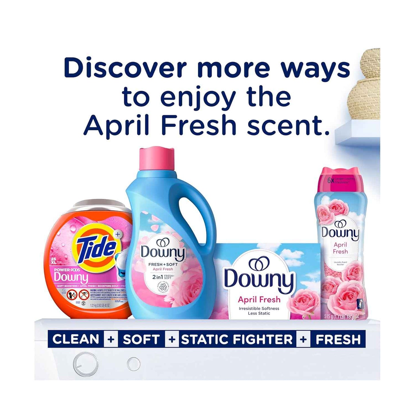 Downy Soft, 2 in 1 Soft and Fresh Liquid Fabric Softener, April Fresh, Fabric Conditioner Liquid provides softness and freshness for fabrics