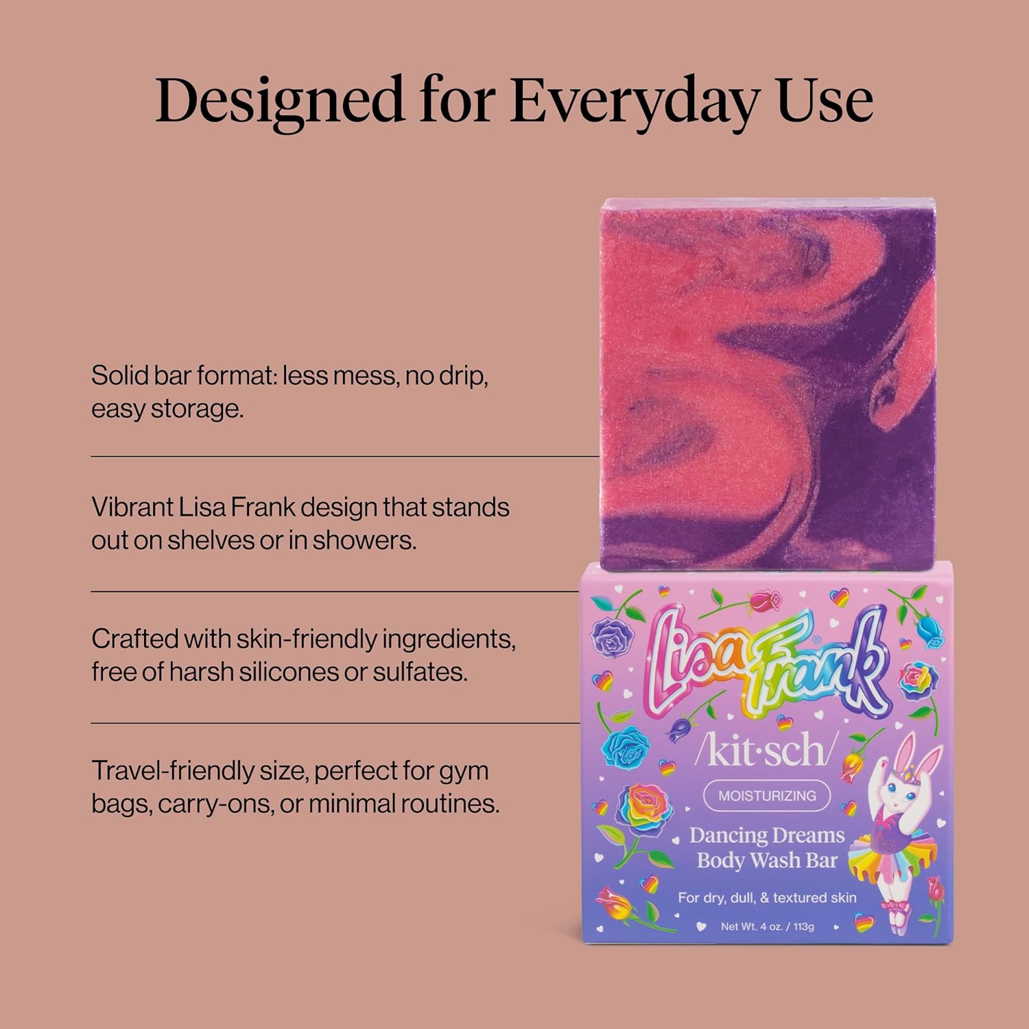 Kitsch_x_Lisa_Frank_Dancing_Dreams_Shea_Butter_Body_Wash_Bar_–_Gentle_Exfoliating_Body_Wash_with_Apricot_Seeds_–_Moisturizing_Bar_Soap_Cleanser_for_Soft,_Smooth_Skin_–_Eco-Friendly_Skin_Care_-_4oz
