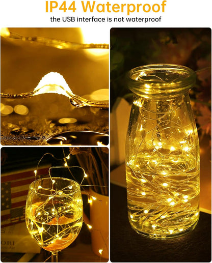 Blingstar_USB_Powered_Fairy_Lights,_2_Pack_33Ft_100_LED,_Flexible_Silver_Wire,_Mini_String_Lights_for_Christmas_Tree/Bedroom/Camping/Holiday_Indoor_Decoration,_Warm_White
