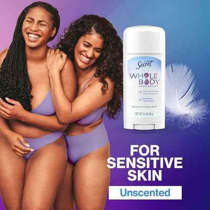 Secret_Whole_Body_Deodorant_Stick_for_Women,_Naturally_Derived_Ingredients,_Unscented,_Aluminum_Free_Deoderant_Stick,_72_HR_Odor_Protection,_2.4_oz