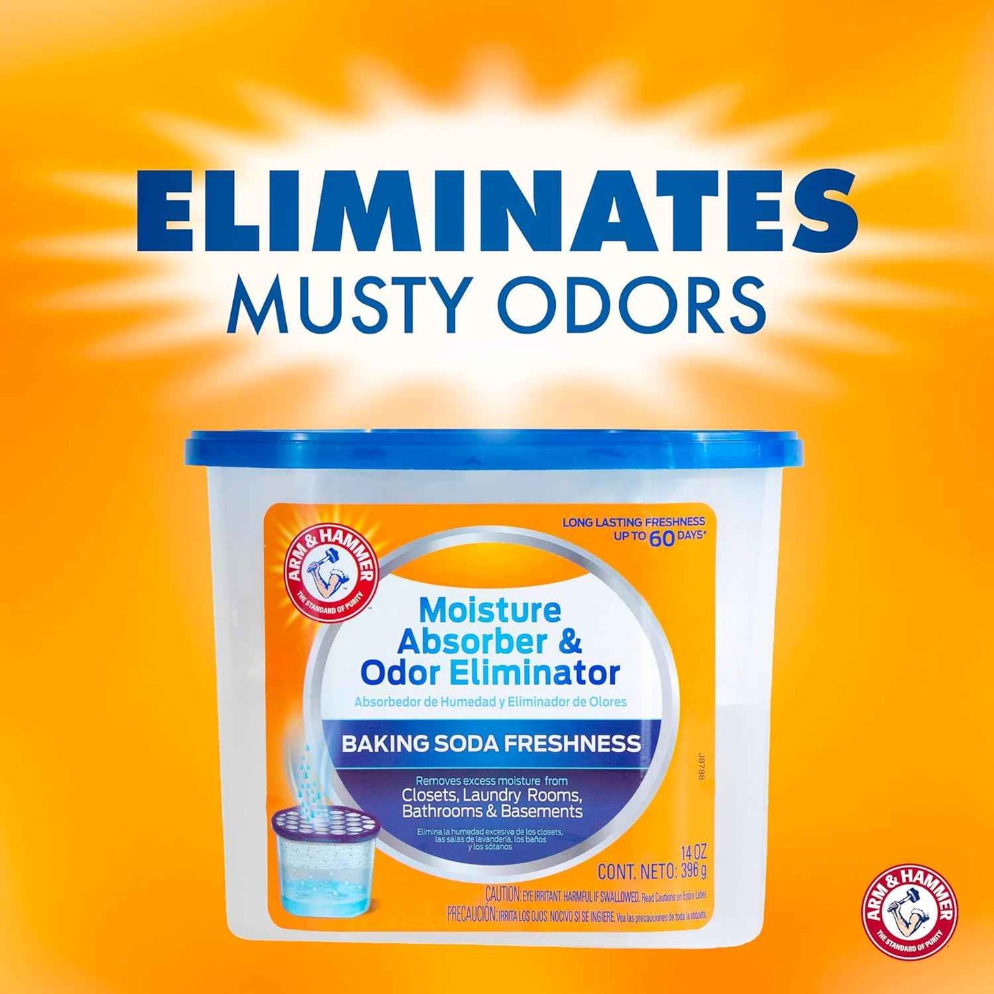 Arm & Hammer Refillable Moisture Absorber and Odor Eliminator 14 oz. Tub