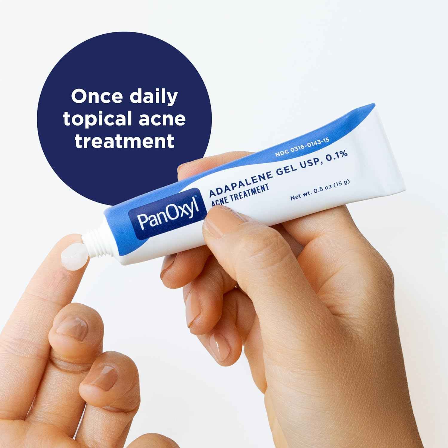 PanOxyl Adapalene 0.1% Leave-On Gel, Retinoid Gel Acne Treatment, 30-Day Supply, Acne Prone Skin, Oil Free, Fragrance Free, Paraben Free, 0.5 oz