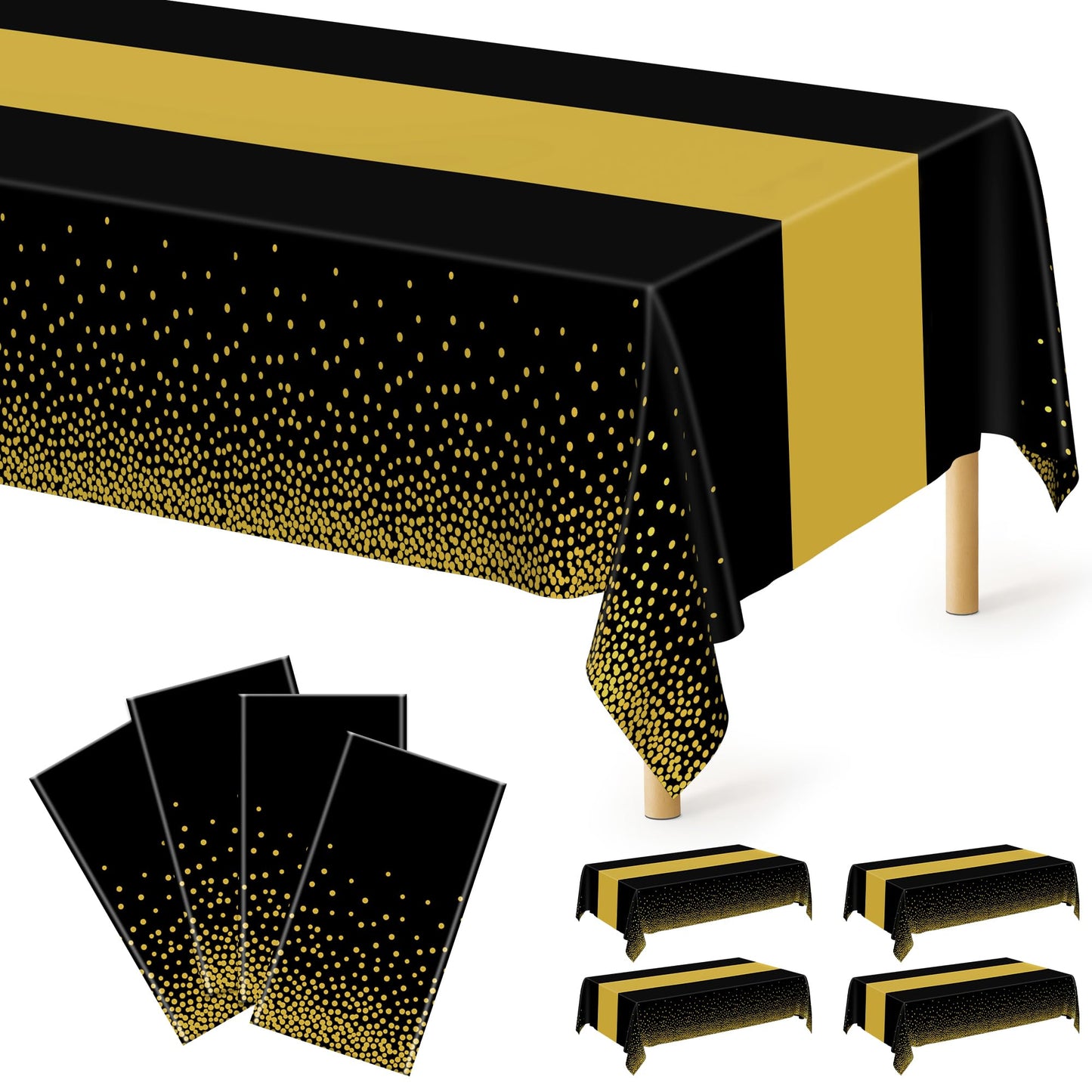 Black Gold Dot - 4pcs 54x108 in
