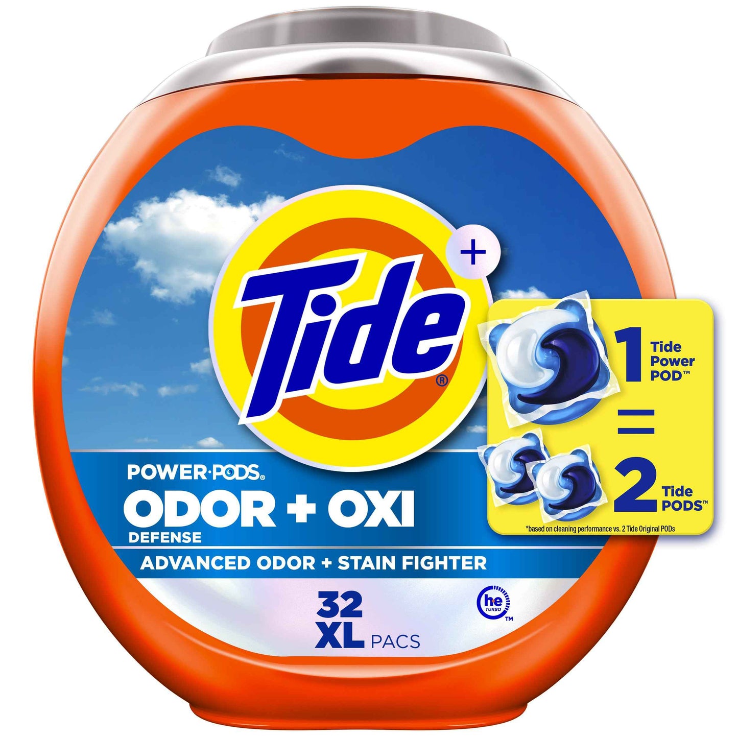 Tide Odor Defense + Oxi Laundry Detergent Pacs, Original Scent, Advanced Odor + Stain Fighter