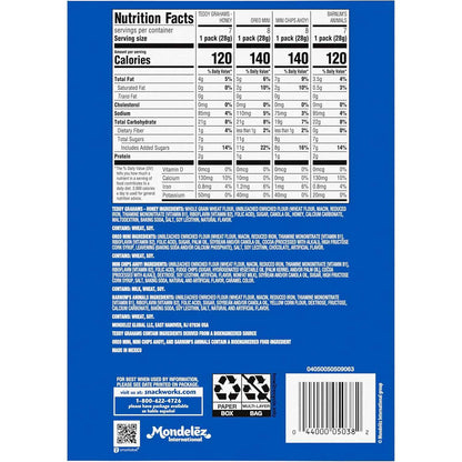 Nabisco Team Favorites Variety Pack, OREO Mini, CHIPS AHOY! Mini, Teddy Grahams Honey & Barnum's Animal Crackers, 30 Snack Packs