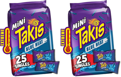 Takis Mini 25 pc / 1.23 oz Bite Size Variety Pack, Flavored Mixed Rolled Tortilla Chips