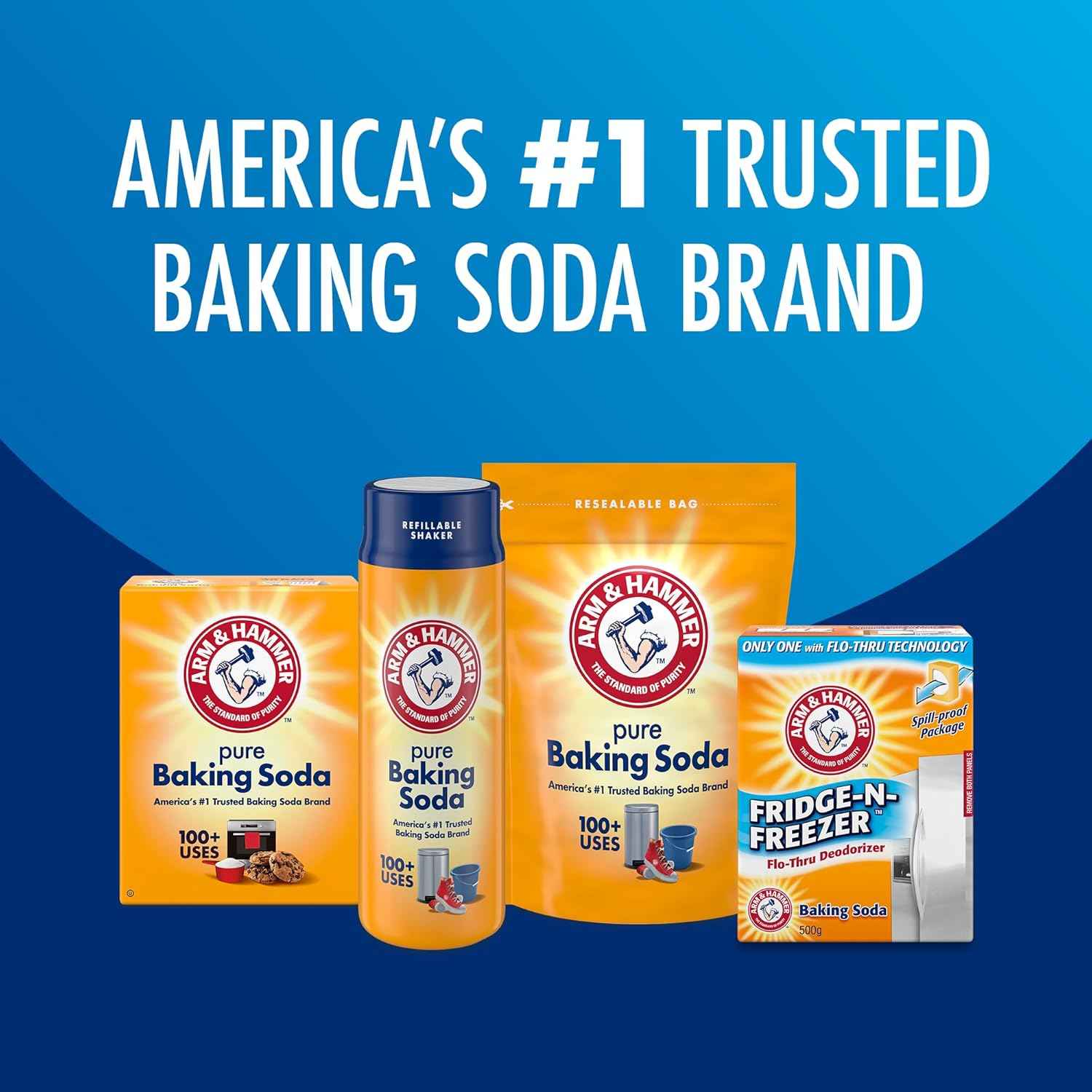 Arm & Hammer Baking Soda Fridge-n-Freezer Odor Absorber, Orange 14 oz