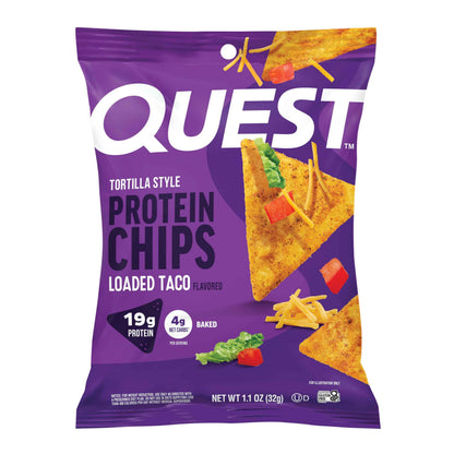 Quest Nutrition Tortilla Style Protein Chips, 20g Protein, 3g Net Carbs, Low Carb, Gluten Free, 1.1 oz