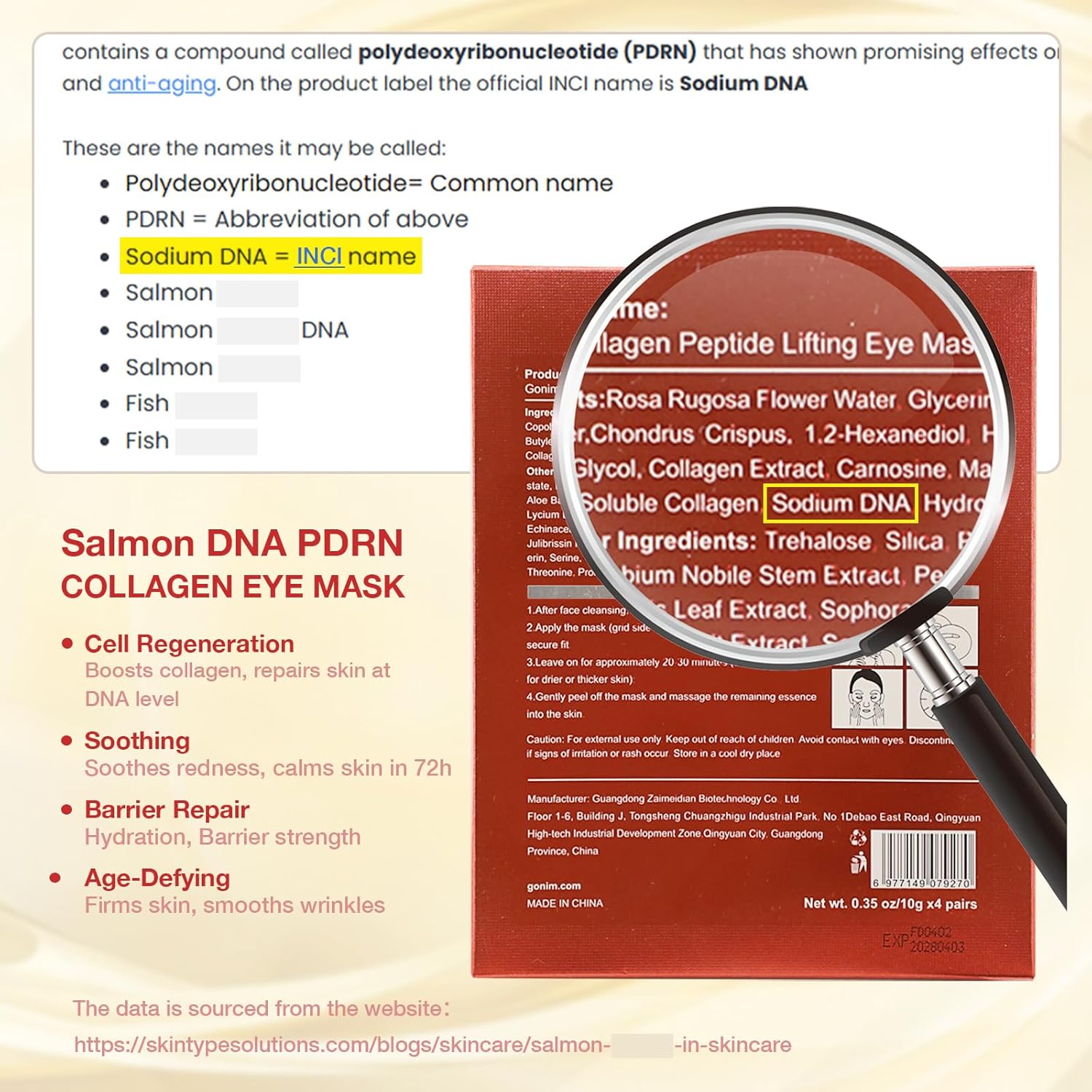 GONIM_Under_Eye_Patches_360°_Fit,_Eye_Mask_with_Collagen_Peptide,_Salmon_DNA_PDRN,_Caffeine,Retinol_&_Niacinamide,_Eye_Patches_for_Puffy_Eyes_and_Dark_Circles,_Travel_Essentials_4_pairs