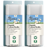 Sky Organics - Organic Cotton Swabs - Ultra Soft Tips - Strong & Durable - Hypoallergenic - Chlorine Free - Sustainable - Natural, Vegan & Cruelty Free - Skin Care & Self Care