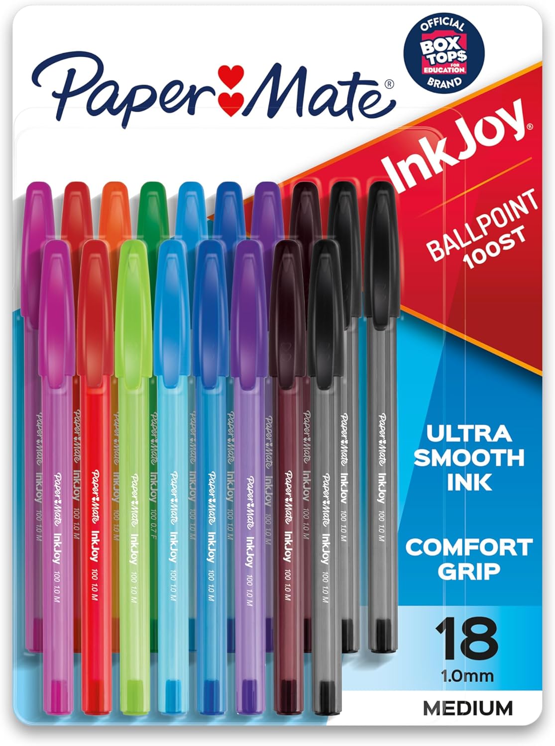 Paper_Mate_InkJoy_100ST_Ballpoint_Pens,_Medium_Point_(1.0mm),_Assorted,_18_Count