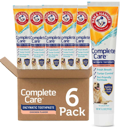 Arm & Hammer Complete Care Enzymatic Dog Toothpaste with Baking Soda and Calcium, Fluoride-Free Chicken Flavor for Plaque, Tartar, and Fresh Breath,