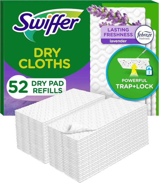 Swiffer Sweep + Mop, Dry Pads Refill, Floor Cleaner for Dirt, Dust, Hair, Cleaning Cloths for Mopping Home, Bathroom, Kitchen, Dust Mop, Floor Duster