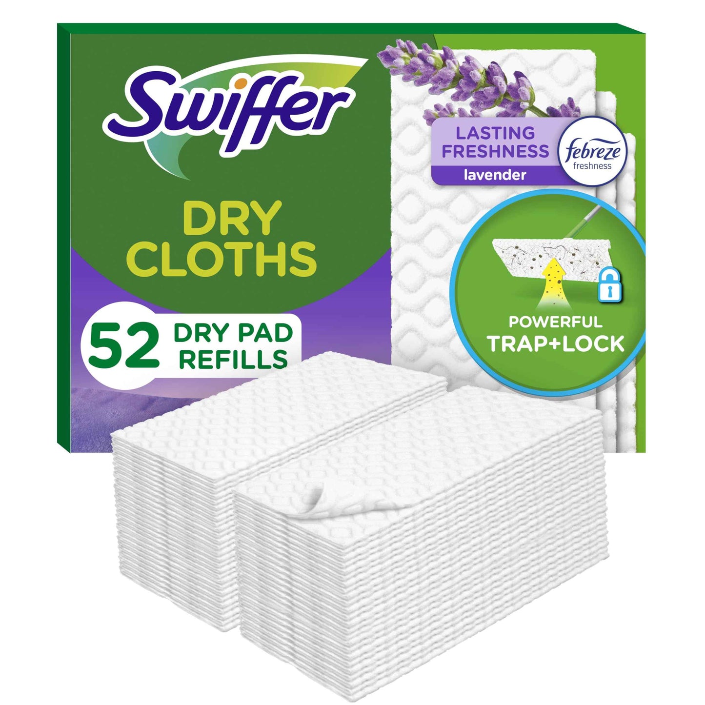 Swiffer Sweep + Mop, Dry Pads Refill, Floor Cleaner for Dirt, Dust, Hair, Cleaning Cloths for Mopping Home, Bathroom, Kitchen, Dust Mop, Floor Duster