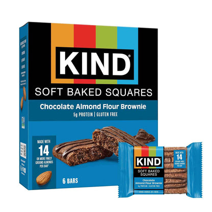 KIND Soft Baked Squares, Gluten Free, Healthy Snack Bars, 5g Protein, 6 Count