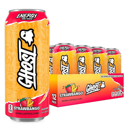 GHOST Energy Drink - 12-Pack, 16oz - Energy & Focus & No Artificial Colors - 200mg of Natural Caffeine, L-Carnitine & Taurine - Gluten-Free & Vegan
