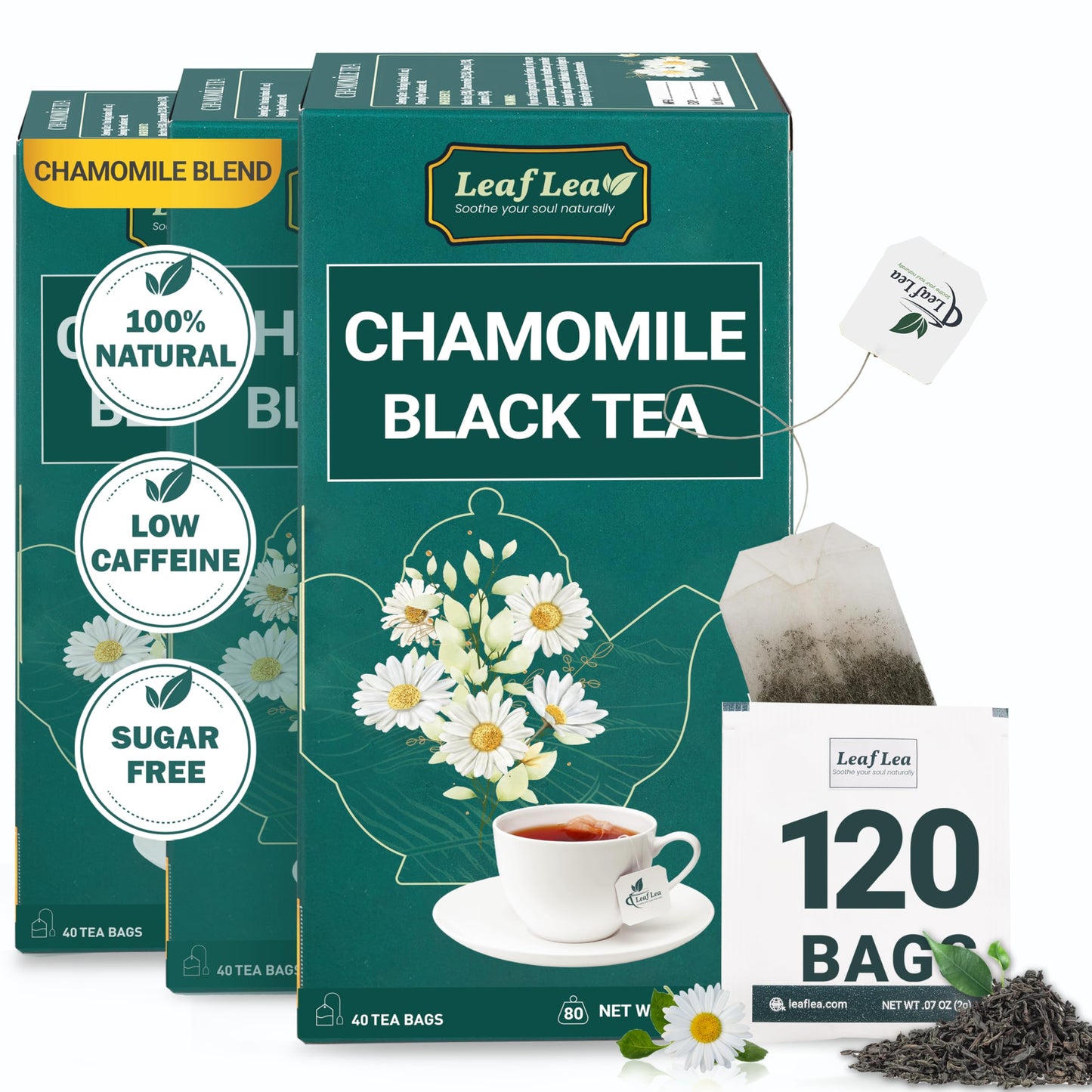 Chamomile + Black Tea - 120 Tea Bags (Pack of 3)