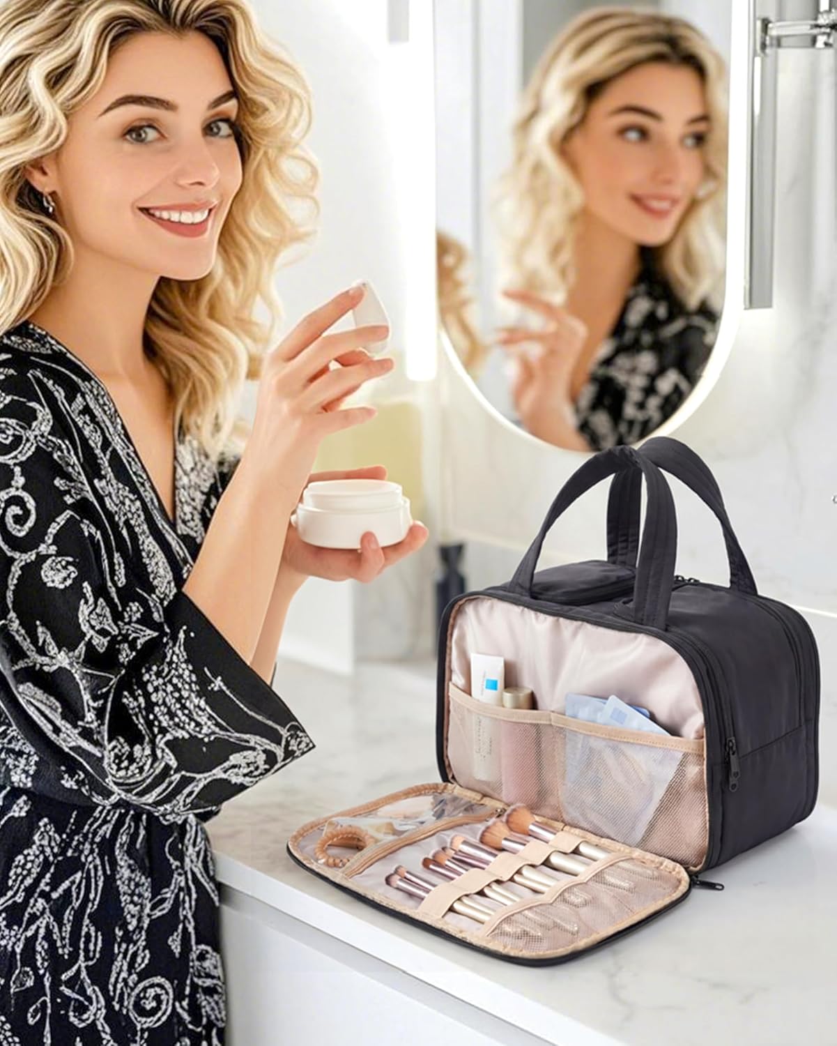 BAGSMART_Travel_Toiletry_Bag,_Puffy_Large_Toiletry_Bag_for_Women,_Lightweight_Cosmetic_Makeup_Bag_Organizer_with_Handle_for_Traveling,_Accessories,_Essentials,_Toiletries_(Black)