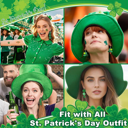 St_Patricks_Day_Earrings_&_Tattoos_for_Women,_3_Pairs_Irish_Earrings_+_Shamrock_Temporary_Tattoos_for_Irish_Festival_Party_Celebration,_Green_Saint_Patricks_Day_Shirt_&_Outfits_Accessories_for_Adults