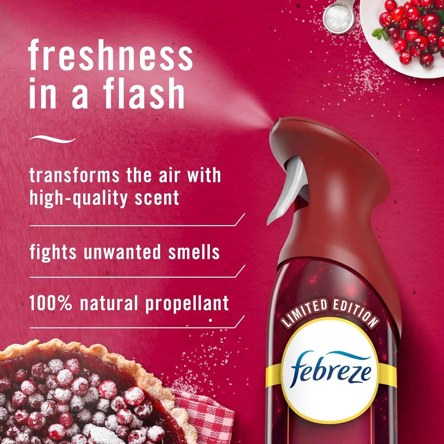 Febreze Air Mist Air Freshener Spray, Odor-Fighting Room Spray for Home, Bathroom, & Kitchen, Holiday Scents