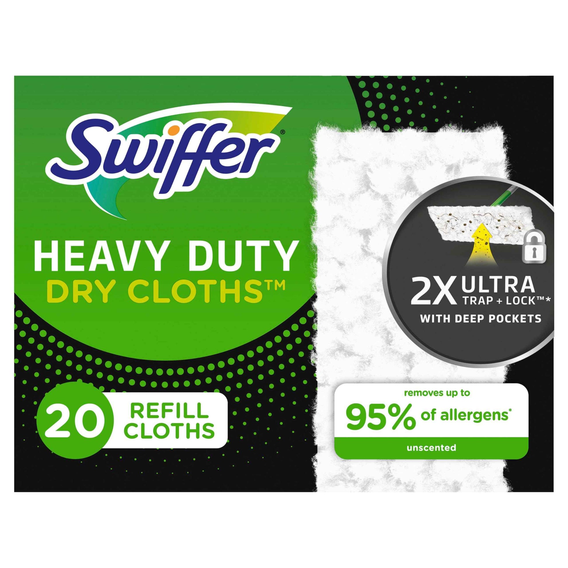 Swiffer Sweeper Heavy Duty Dry Multi-Surface Cloth Refills for Floor Sweeping and Cleaning
