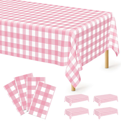 Pink Plaid - 4pcs 54x108 in