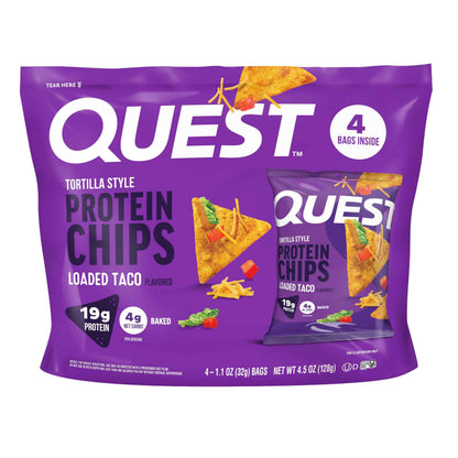 Quest Nutrition Tortilla Style Protein Chips, 20g Protein, 3g Net Carbs, Low Carb, Gluten Free, 1.1 oz