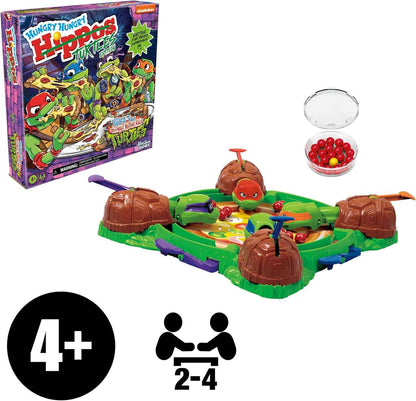 Hungry Hungry Hippos: Teenage Mutant Ninja Turtles Edition Game | Ages 4 and Up | 2 to 4 Players | Kids Board Games | Gifts for Preschoolers | Easter Gifts for Boys and Girls (Amazon Exclusive)