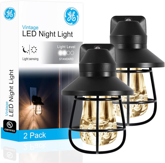 GE_Vintage_LED_Night_Light,_2_Pack,_Plug-in,_Dusk-to-Dawn,_Farmhouse_Decor,_Rustic,_UL_Listed,_Ideal_for_Bedroom,_Nursery,_Kitchen,_Bathroom,_Black_Cage,_44737
