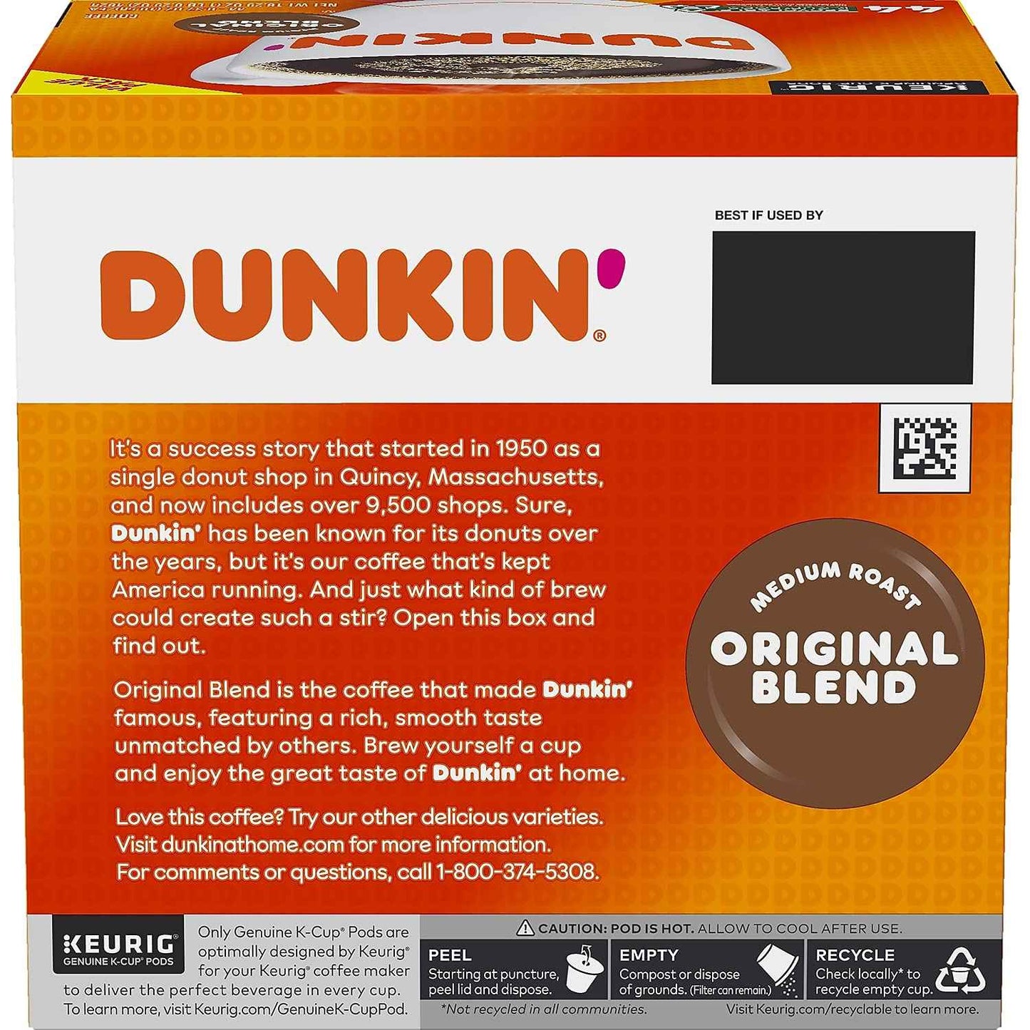 Dunkin' Donuts Coffee K-Cup Pods Medium Roast