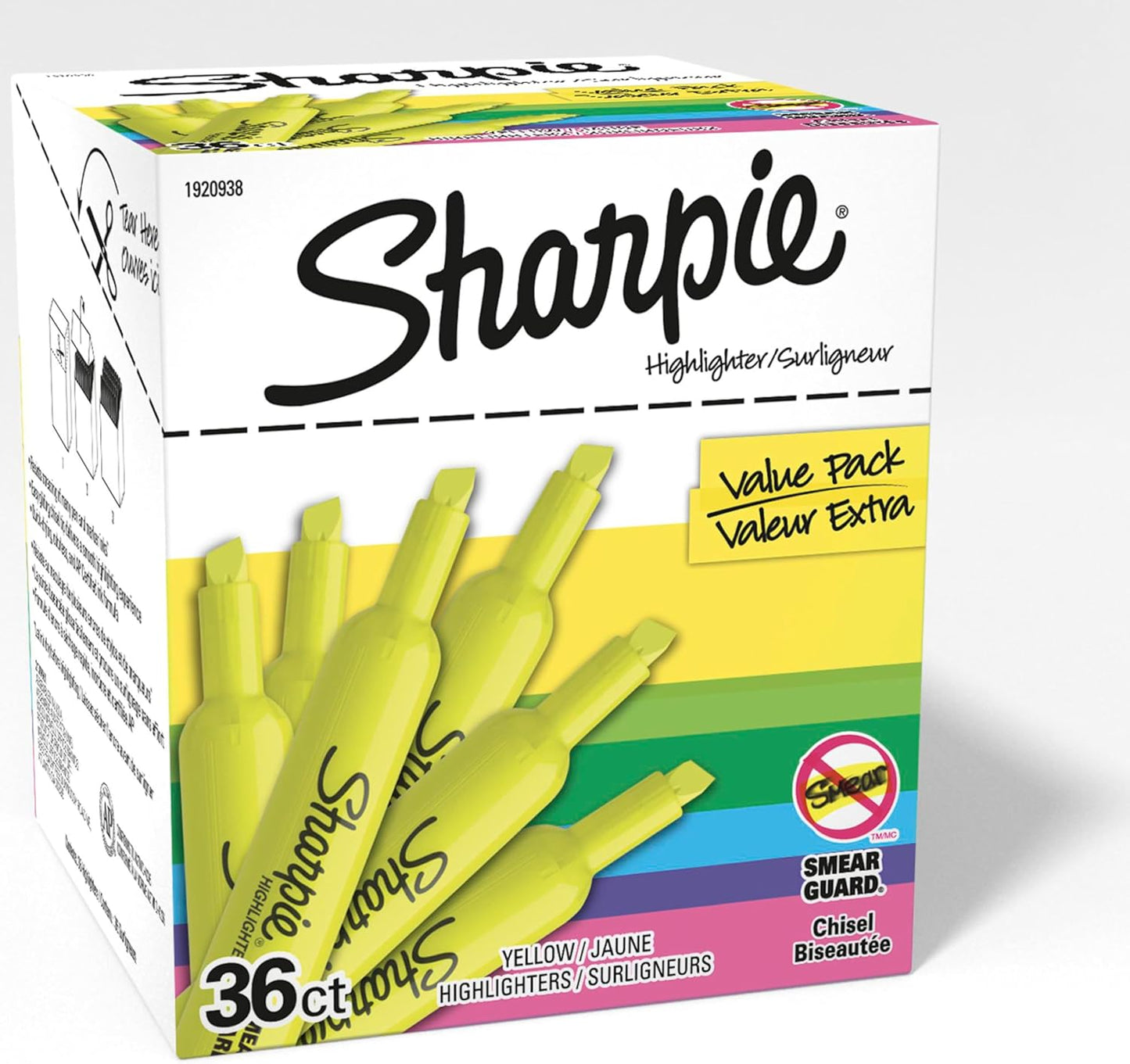 Sharpie_Tank_Style_Highlighters,_Chisel_Tip,_Fluorescent_Yellow,_Box_of_36_(1920938)