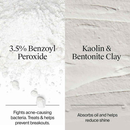 Neutrogena Evenly Clear Acne Cleansing Face Mask with 3.5% Benzoyl Peroxide Treats Breakouts & Bentonite Clay, Purifying Clay Mask Absorbs Oil to Visibly Improve the look of Skin, 4.2 fl. oz