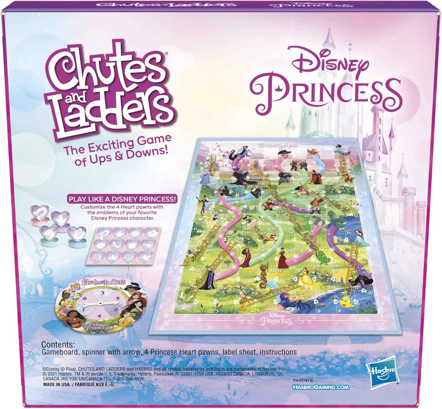 Hasbro Gaming Chutes and Ladders: Disney Princess Edition Board Game for Kids Ages 3 and Up, Easter Gifts for Boys and Girls, Preschool Game for 2-4 Players (Amazon Exclusive)