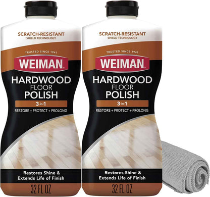 Weiman Wood Floor Polish and Restorer - High-Traffic Hardwood Floor, Natural Shine, Removes Scratches, Leaves Protective Layer