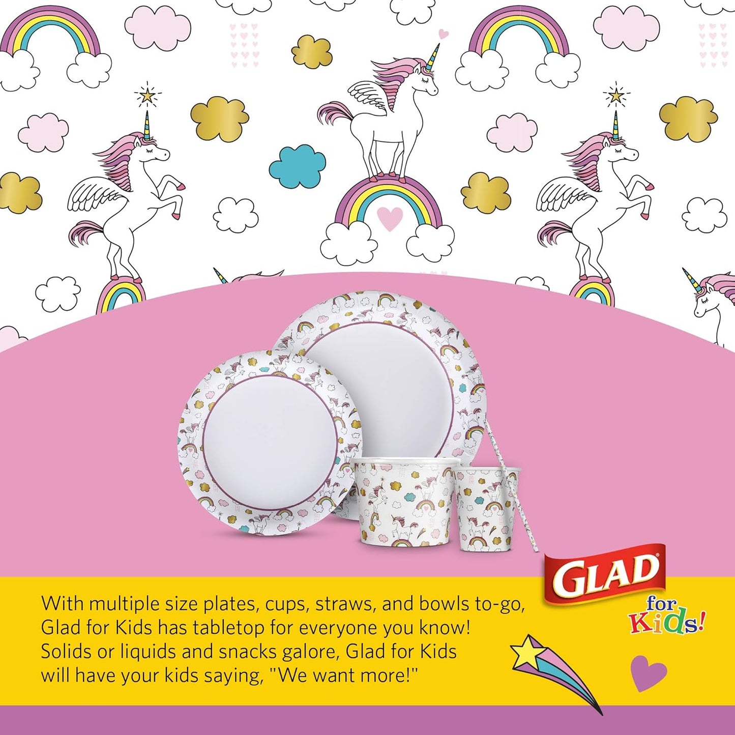 Glad_for_Kids_Unicorn_Theme_Disposable_Paper_Plates,_Heavy-Duty_Soak-Proof_Round_Plates_for_Kids_Birthdays,_Parties,_and_Everyday_Meals,_Microwave_Safe,_8.5_Inch,_20_Count