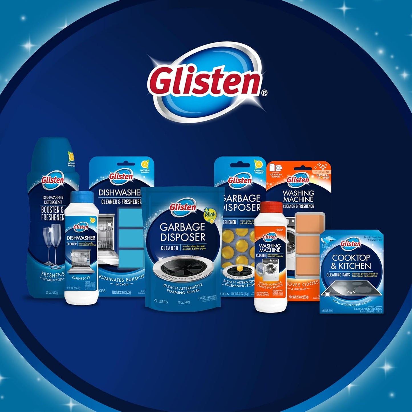 Glisten_Garbage_Disposer_Cleaner_and_Freshener_with_Foaming_Action,_Helps_Remove_Buildup_in_Drains,_Lemon_Scent,_Made_in_the_USA,_16_Packets