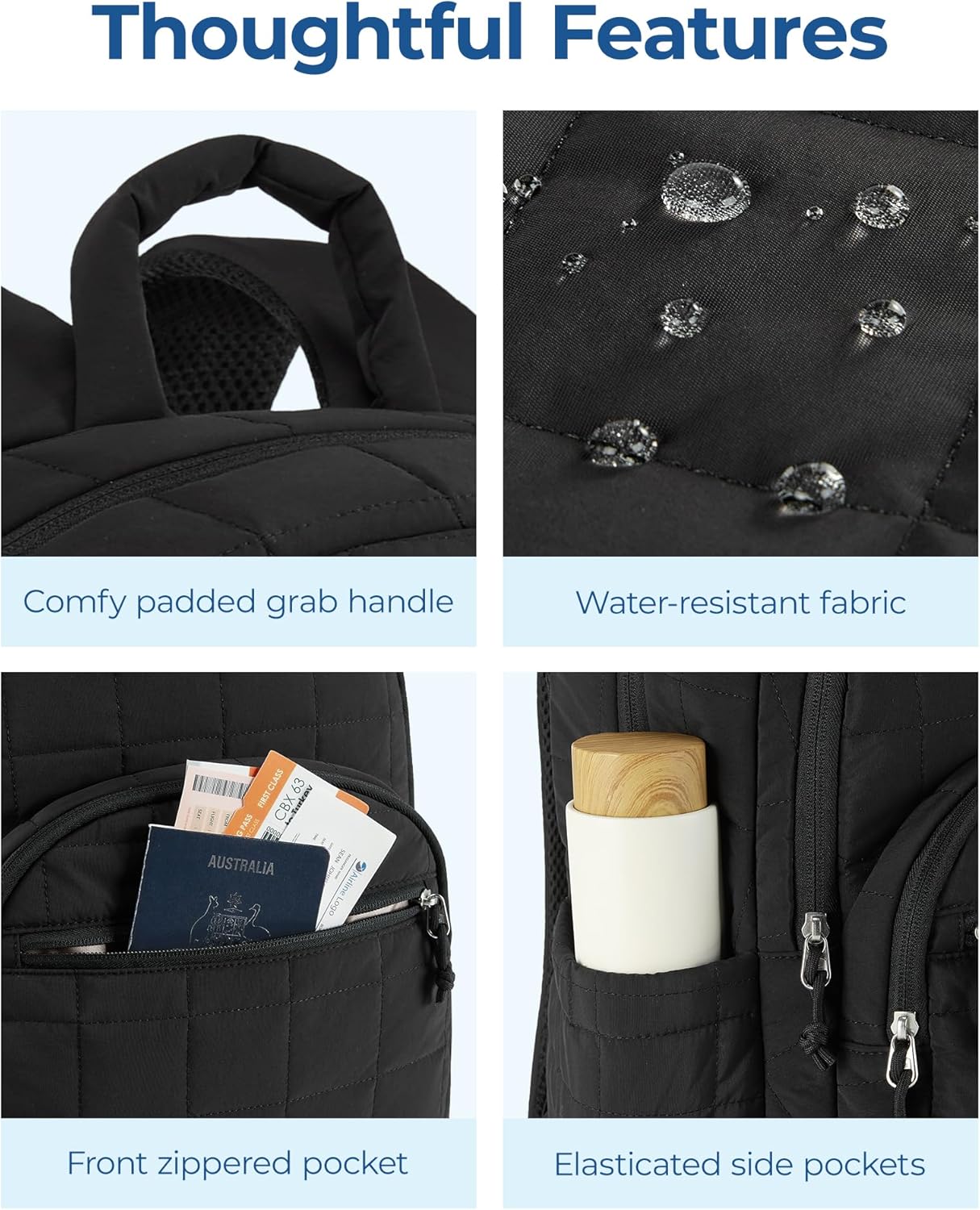 BAGSMART_College_Laptop_Backpack,_Travel_Backpack_for_Women,_Quilted_Casual_Daypack,_Water-Resistant_Bookbag_for_15.6_Inch_Laptop,_Black