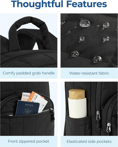 BAGSMART_College_Laptop_Backpack,_Travel_Backpack_for_Women,_Quilted_Casual_Daypack,_Water-Resistant_Bookbag_for_15.6_Inch_Laptop,_Black