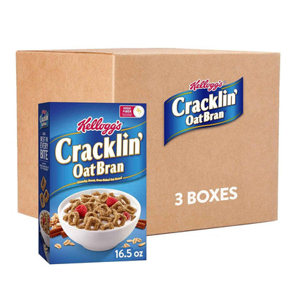 Kellogg's Cracklin' Oat Bran Breakfast Cereal, Fiber Cereal, Family Cereal, Original