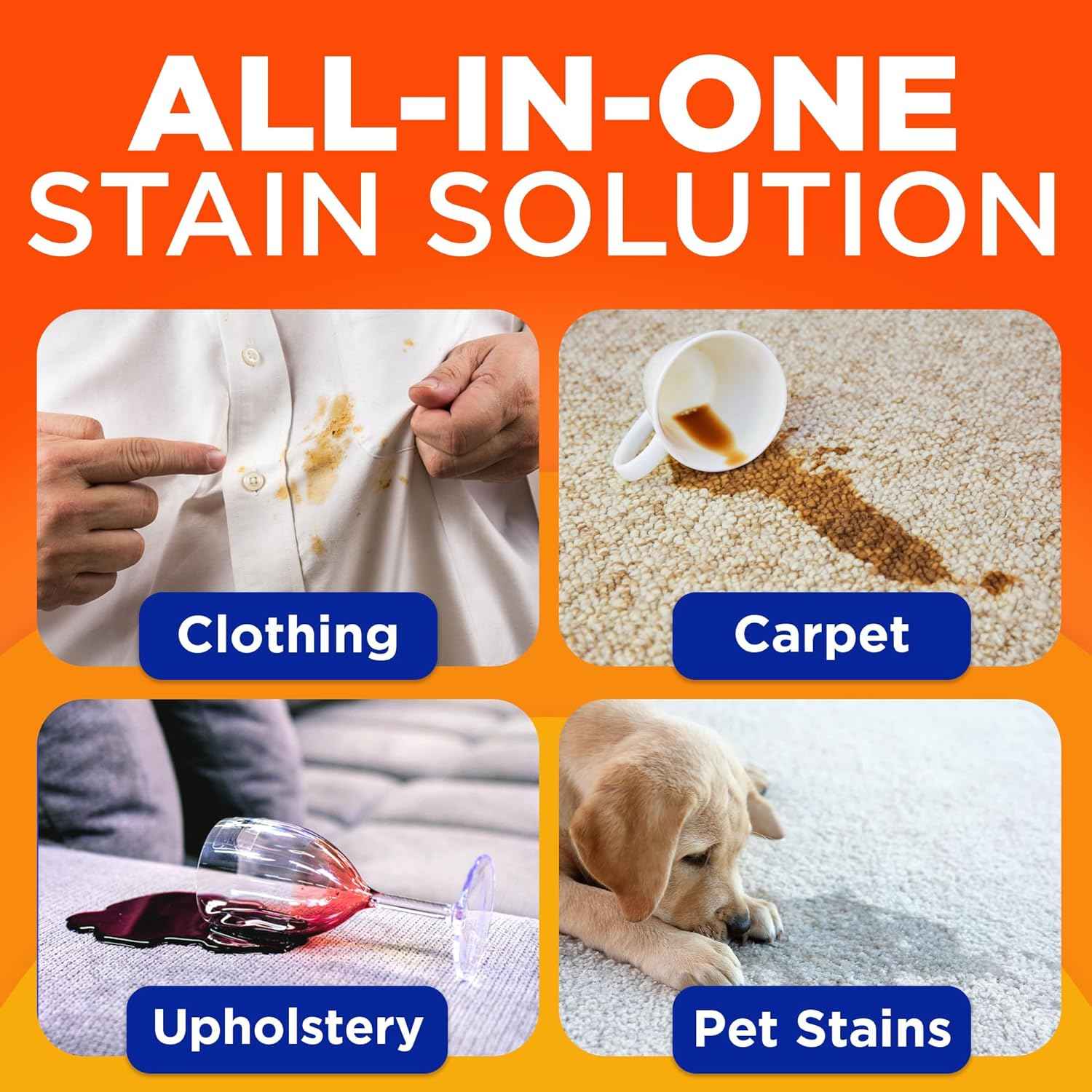 Tide Laundry Stain Remover Spray with Oxi | Stain Remover for Clothes, Carpet, Upholstery, Pet Bedding | Stain Treater Spray for Tough Stains from Wine, Coffee, Grease | 22 Fl Oz (Pack of 2) & 3 Fl Oz