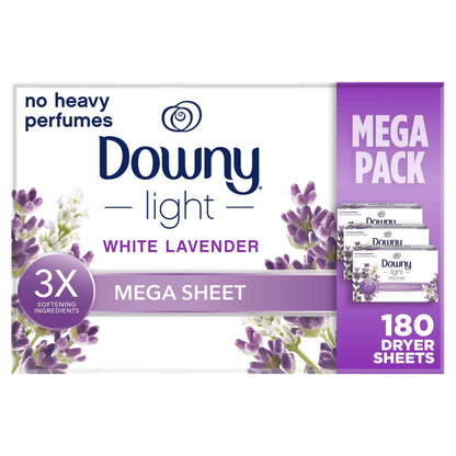 Downy Light Mega Dryer Sheets, Fabric Softener Dryer Sheets