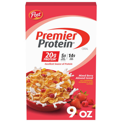 Premier Protein Mixed Berry Almond Breakfast Cereal, High-Protein Crunch with Real Fruit and Nuts