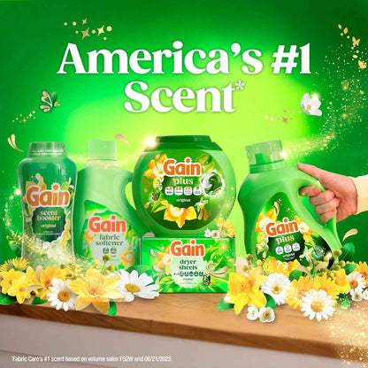 Gain Plus Liquid Laundry Detergent, Cleaner, Fresher, Now with Oxi, Original Scent
