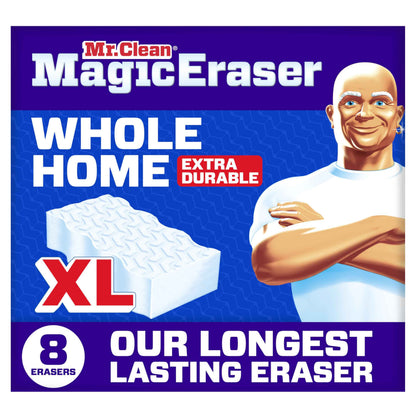 Mr. Clean Magic Eraser Sponge, All Purpose Cleaner, Long Lasting Cleaning Scrubber, Wall Cleaner, Sneaker Cleaner, Oven Cleaner, Kitchen, Bathroom, Shower Cleaning Supplies, Ultra Thick