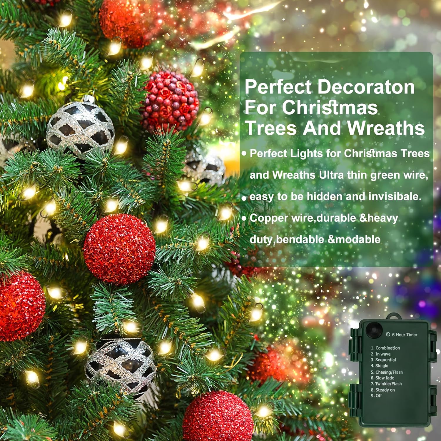 Battery_Operated_Christmas_Lights,_10FT_100_Micro_LEDs_Fairy_Lights_with_8_Modes_and_Timer,_Green_Copper_Wire_for_Indoor_Outdoor_Christmas_Tree_Wreath_Garland_Garden_Party,Warm_White