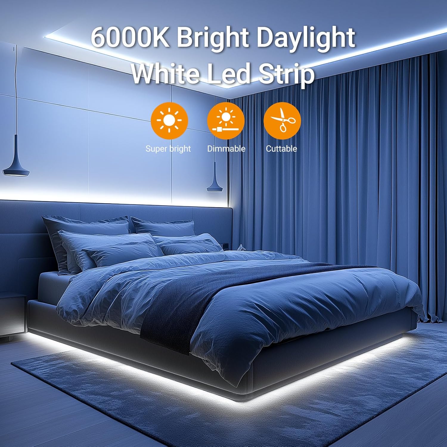 CT_CAPETRONIX_White_LED_Strip_Light,_16.4_Feet/32.8_ft/40_ft/49.2_ft_24_Volt_LED_Light_Strip_White,_6000K-6500K_Daylight/Warm_White/Multicolor_Super_Bright_LED_Tape_Light_for_Bedroom,_Kitchen,_Closet,_Cabinet,_Mirror,_Indoor
