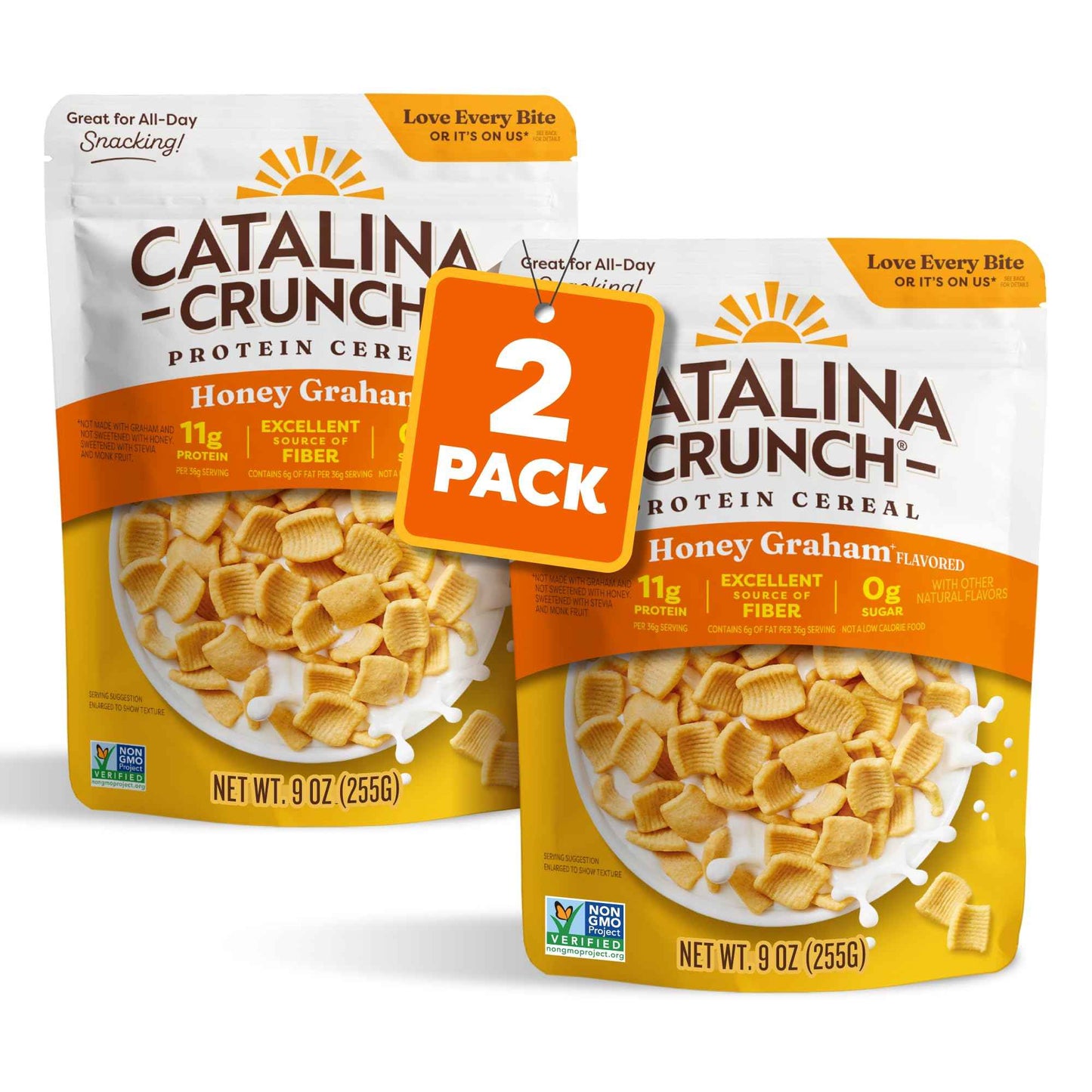 Catalina Crunch Protein Cereal - Sugar Free Breakfast Cereal with 11g of Protein - Gluten Free - Honey Graham - 9 oz. Bag