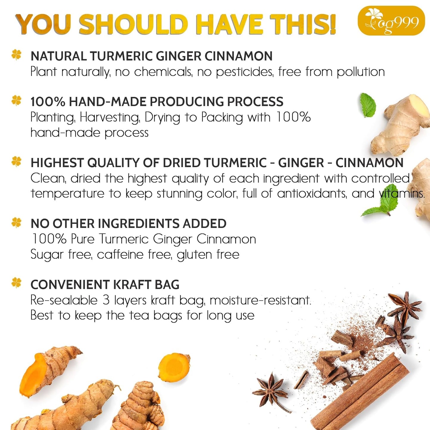 TOG999,_60_Bags_Premium_Turmeric_Ginger_Cinnamon_Tea,_Improve_Digestion,_Support_Brain,_Weight,_Skin_and_Sleep,_Eco-Conscious_Tea_Bags_and_Premium_Natural_Ingredients._Turmeric_Ginger_Herbal_Tea._No_Sugar,_No_Caffeine,_No_Gluten,_Vegan.